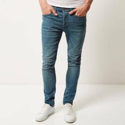 Mid wash blue Sid skinny stretch jeans